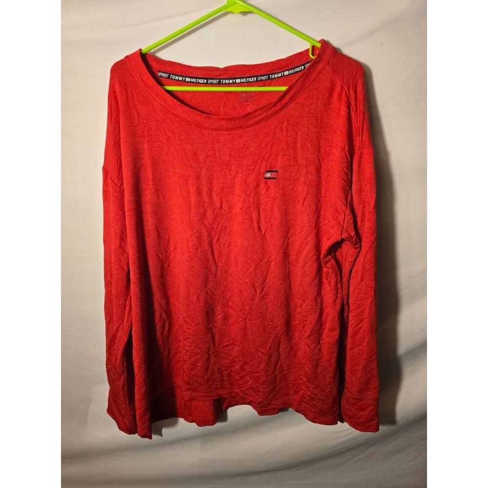 Tommy Hilfiger red Soft Sweatshirt Women’s XL Normcore Sporty Long Sleeve Shirt